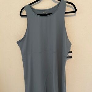 NWT Eddie Bauer Aster Collection Empire Waist Sleeveless Blue UPF 50 Dress